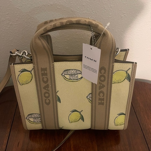 Coach Lemon Print Tan Satchel - Picture 2 of 5
